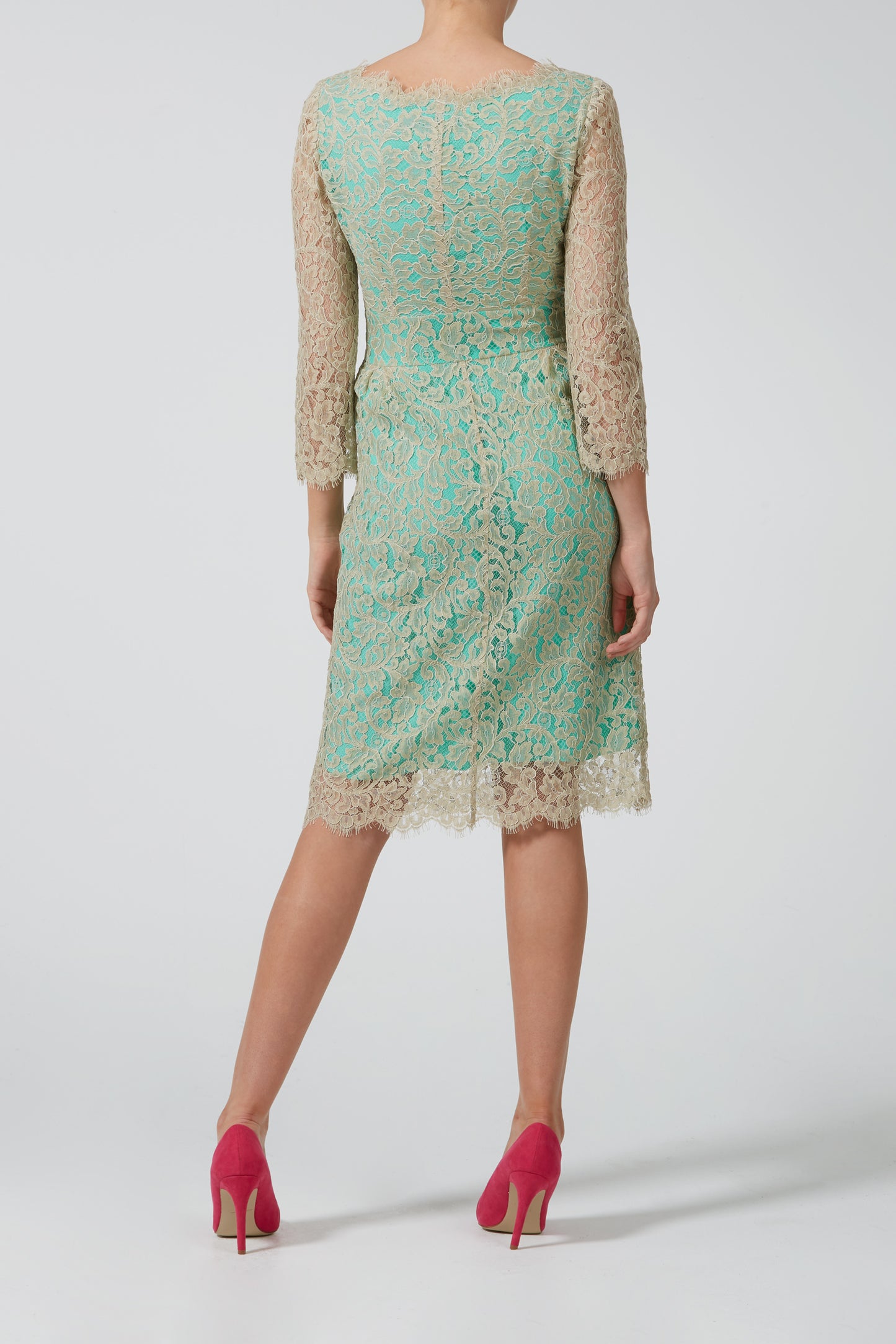 LONGER FLORENCE DRESS | BEIGE LACE