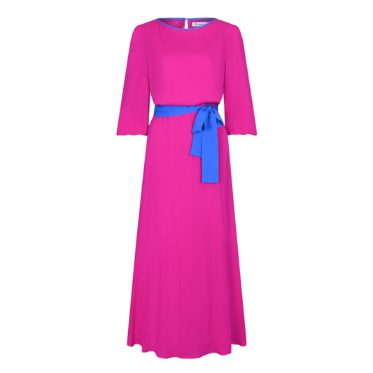 MIDI JOJO DRESS | HOT PINK SILK