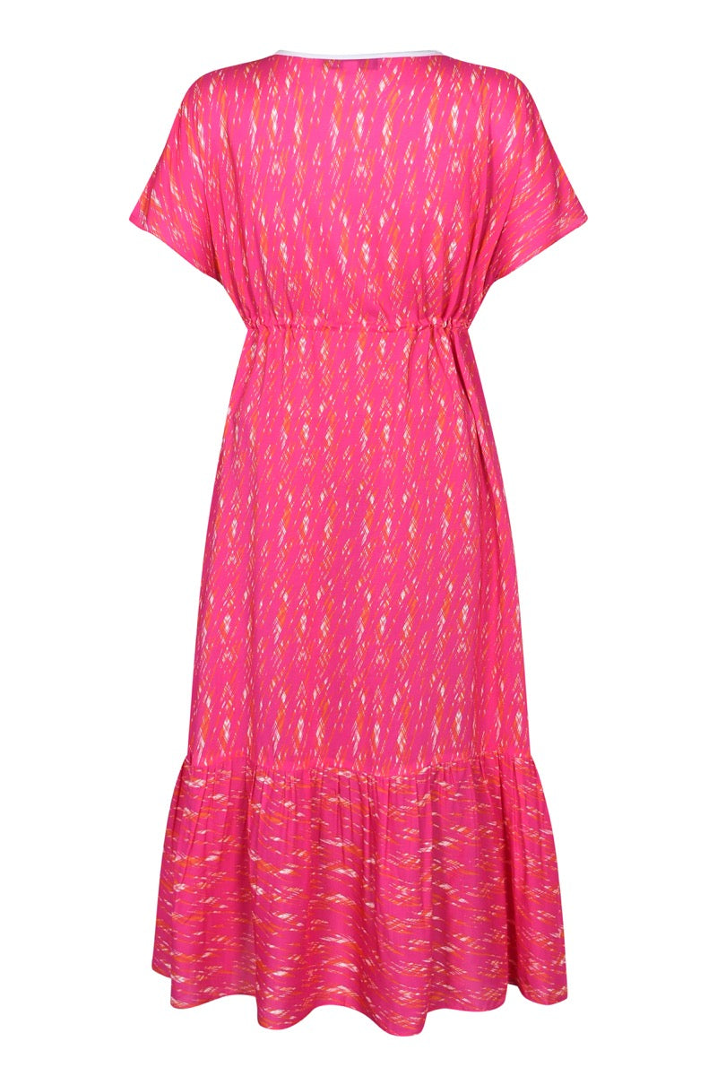 MIDI VIOLET DRESS | SHARD PRINT
