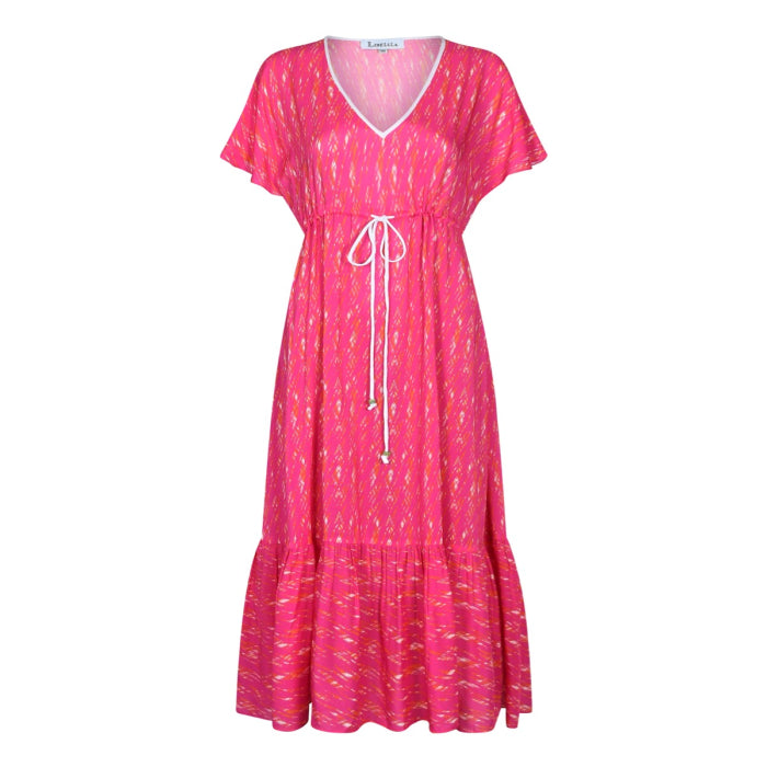 MIDI VIOLET DRESS | SHARD PRINT