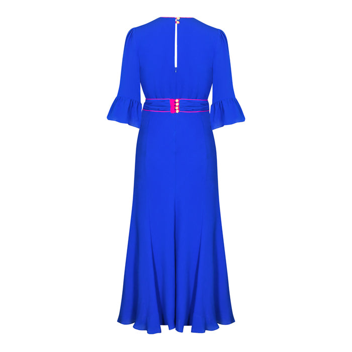 MILLIE DRESS | BRIGHT BLUE SILK GEORGETTE