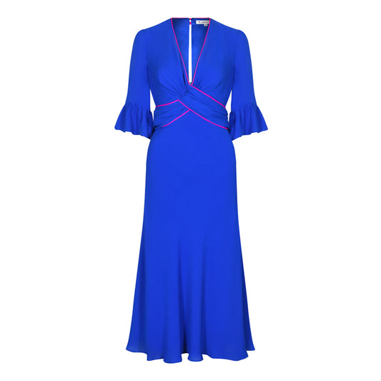 MILLIE DRESS | BRIGHT BLUE SILK GEORGETTE