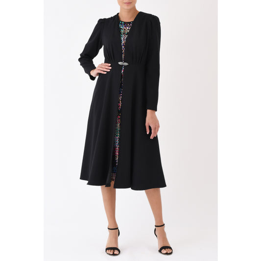 NEW DULWICH COAT | BLACK WOOL CREPE