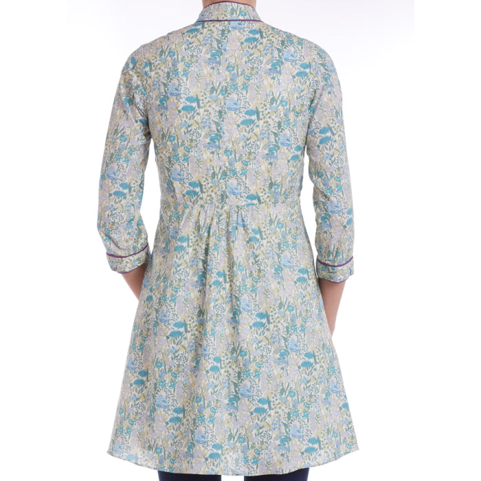 ZARA DRESS | BLUE LITTLE FLOWER COTTON
