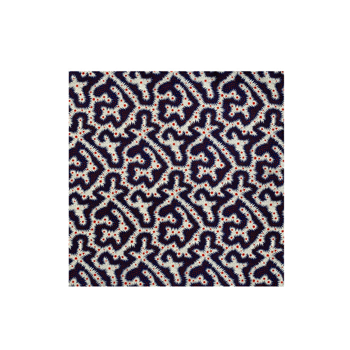POCKET SQUARE | BLUE SPIKEY WORM PRINT