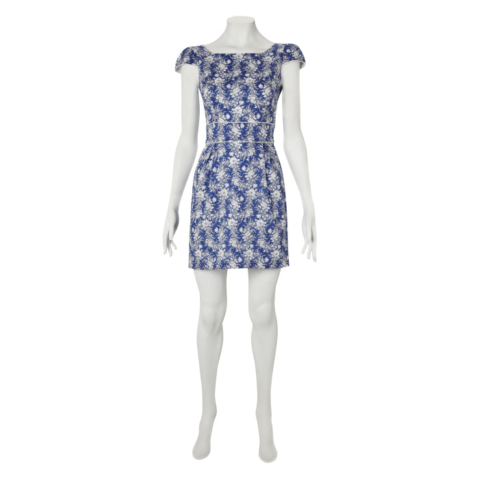 MINI FLORENCE DRESS | BLUE FLOWER COTTON