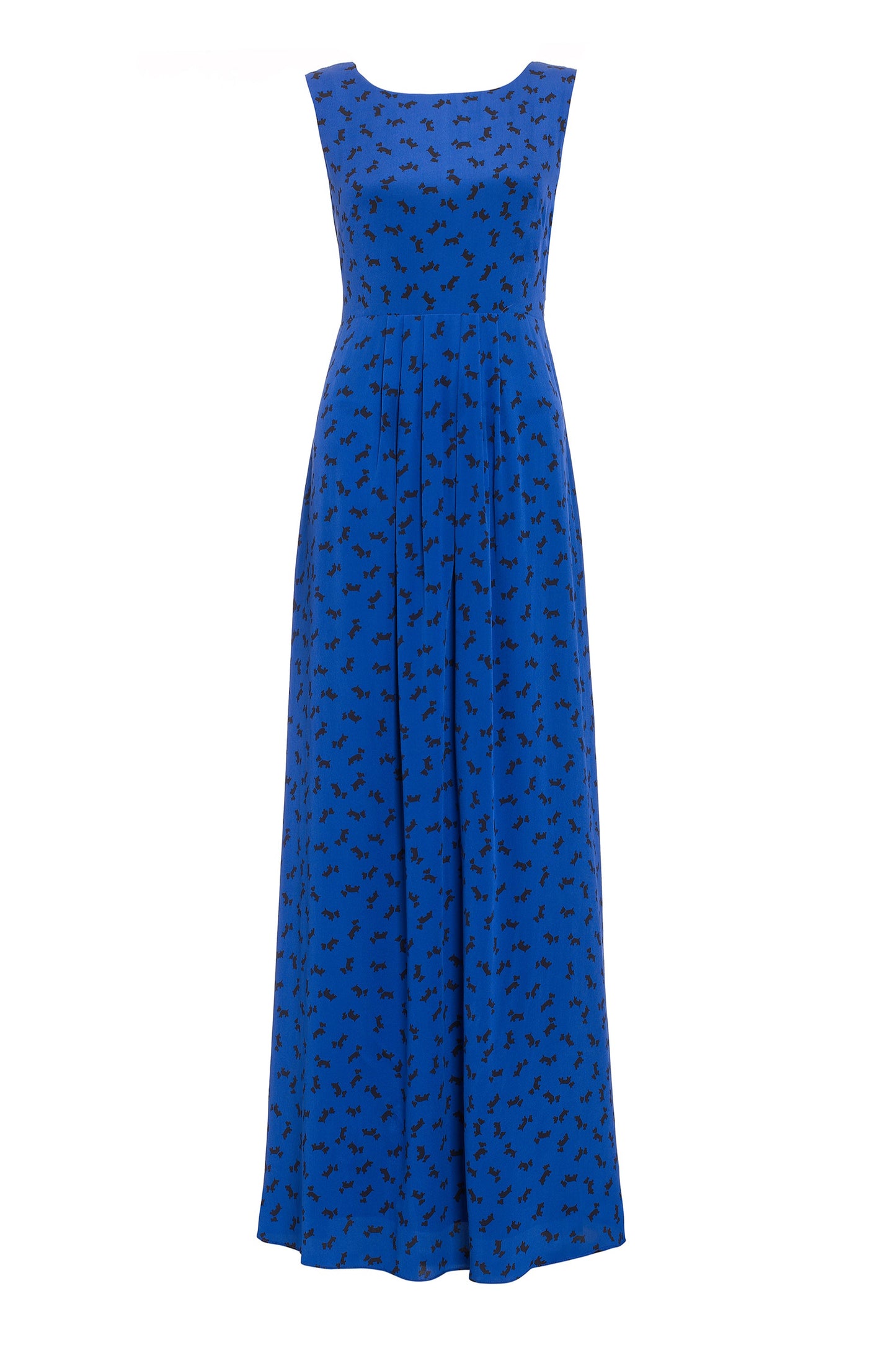 LONG TARIFA DRESS | BLUE SCOTTIE PRINT