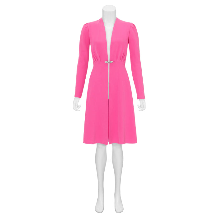 DULWICH COAT | HOT PINK SILK TWILL