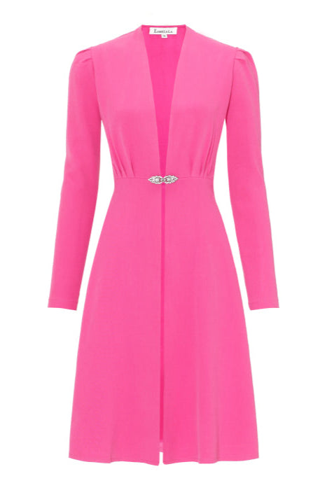 DULWICH COAT | HOT PINK SILK TWILL
