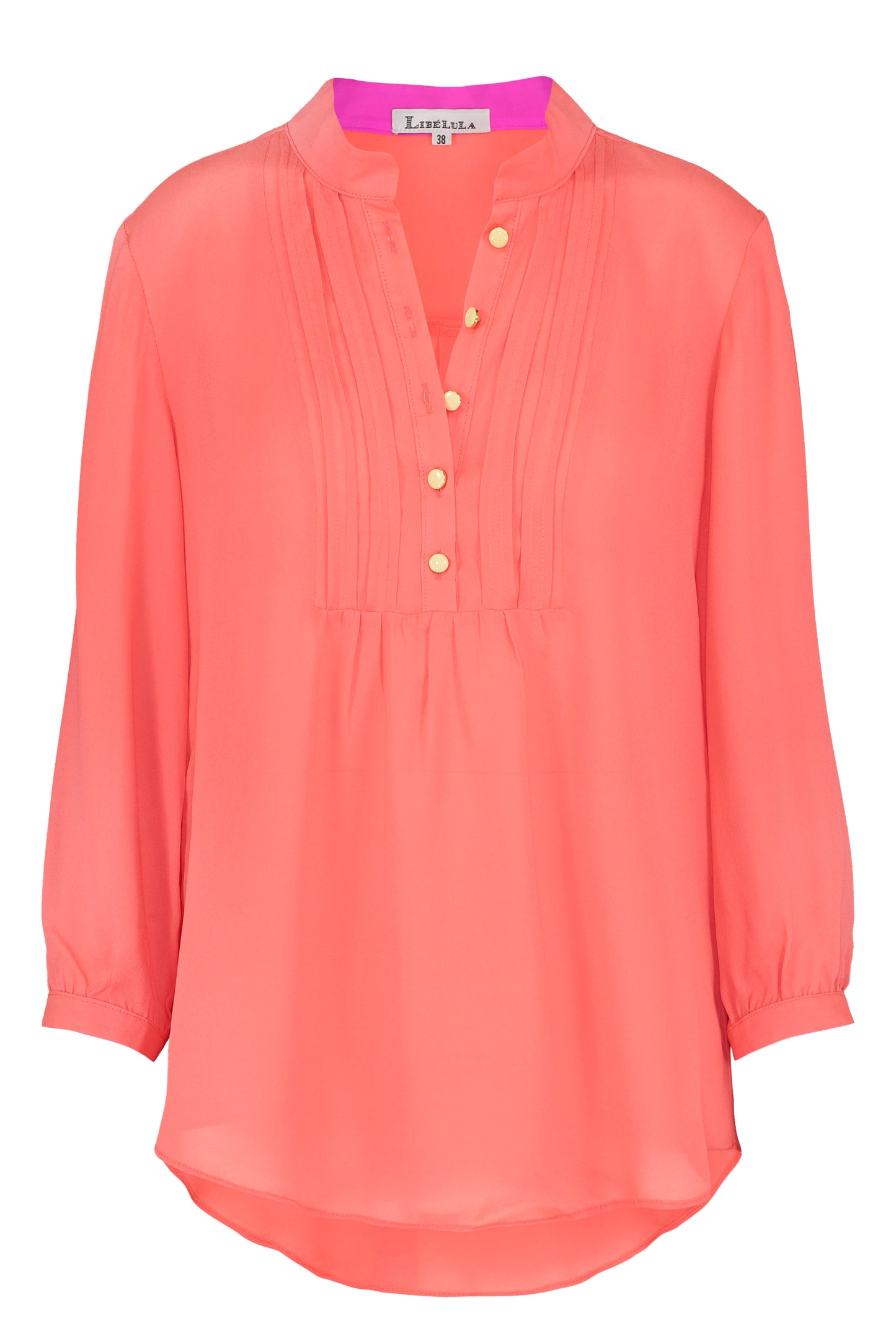 DELPHINE TOP | BRIGHT ORANGE SILK GEORGETTE