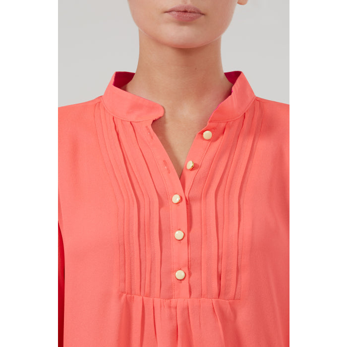 DELPHINE TOP | BRIGHT ORANGE SILK GEORGETTE