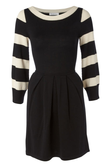 STRIPED SLEEVE DRESS | MERINO WOOL