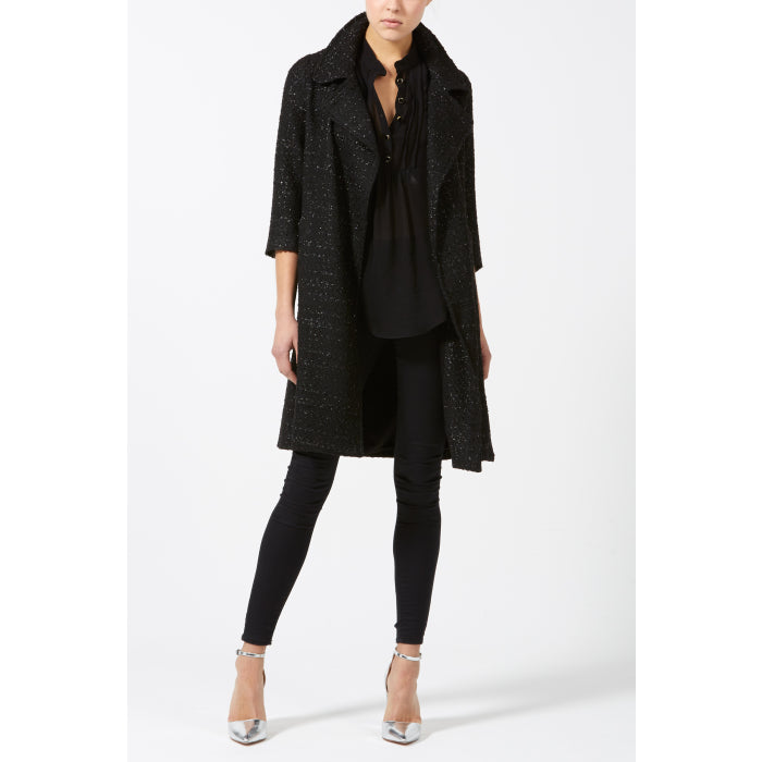 WOOLHAMPTON COAT | BLACK SPARKLE BOUCLE