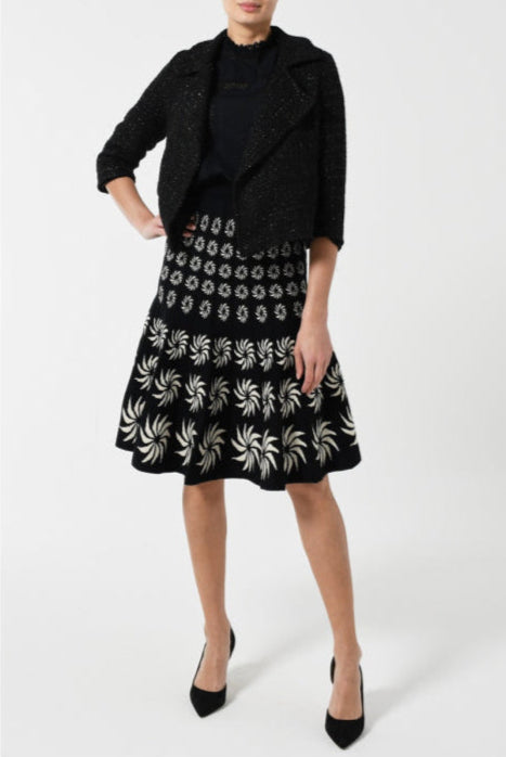 KNIT PORTOBELLO SKIRT - BLACK & CREAM