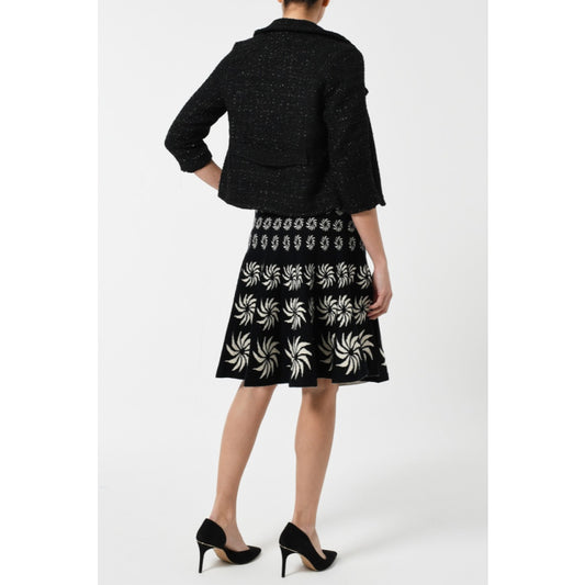 KNIT PORTOBELLO SKIRT - BLACK & CREAM