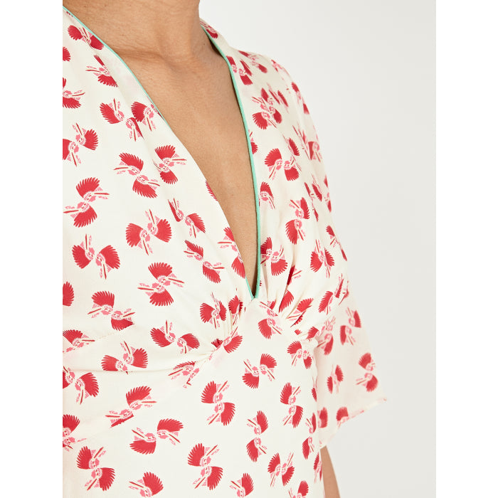 TAMARA DRESS | CREAM/RED HIAWATHA PRINT