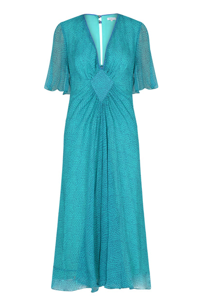 JESSIE DRESS | TEAL ORGANIC PRINT