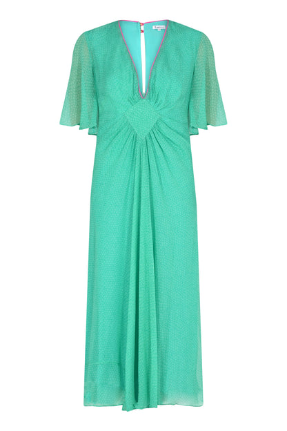 JESSIE DRESS | GREEN ORGANIC PRINT