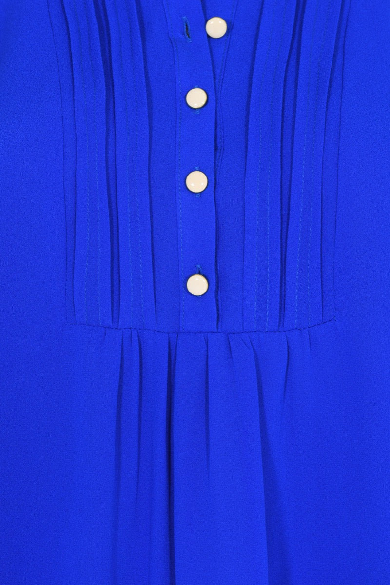 DELPHINE TOP | BRIGHT BLUE SILK GEORGETTE