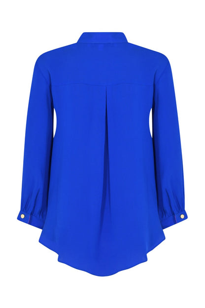 DELPHINE TOP | BRIGHT BLUE SILK GEORGETTE