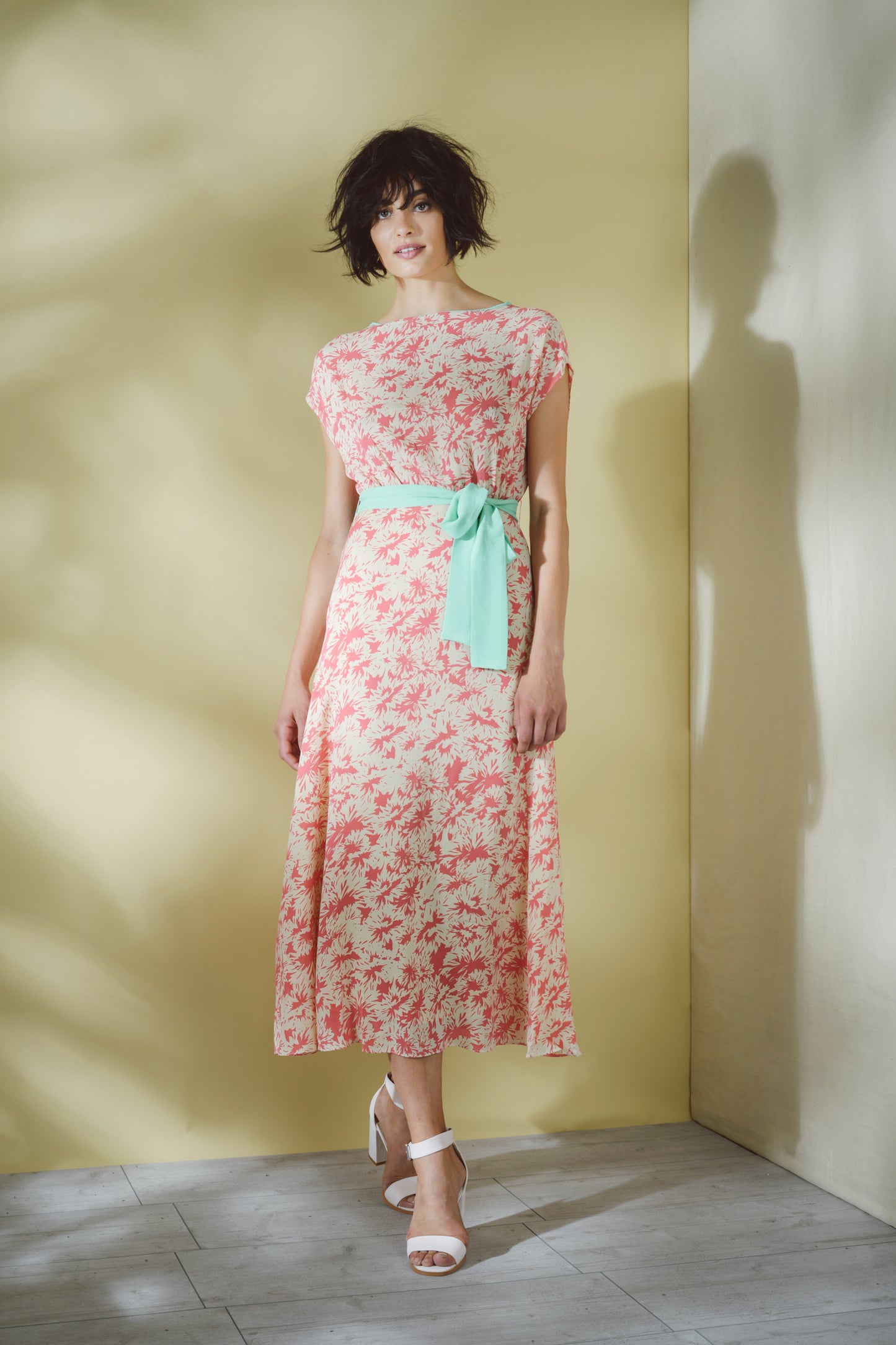 MIDI COSROB DRESS | FLOWER SPLAT PRINT