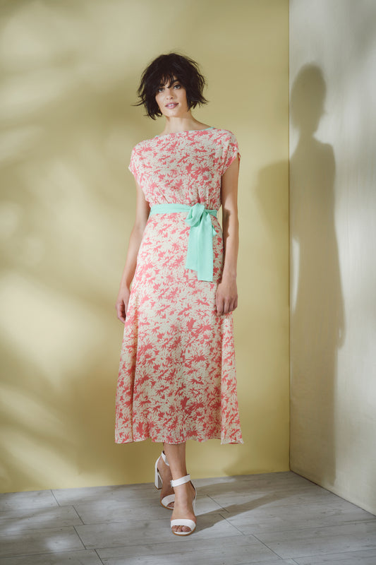 MIDI COSROB DRESS | FLOWER SPLAT PRINT