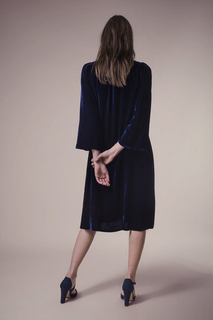 LAURA COAT | NAVY VELVET