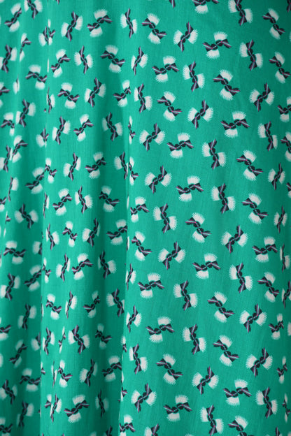 ANASCHICA DRESS | GREEN MINI HIAWATHA COTTON