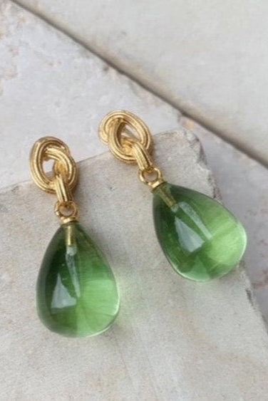 GOLD KNOT AND DROP EARRINGS