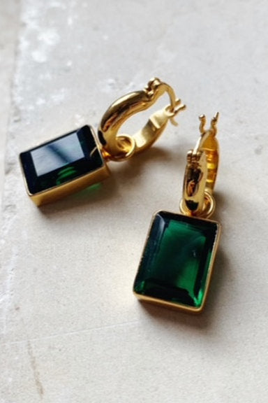 EMERALD DROP HOOPS