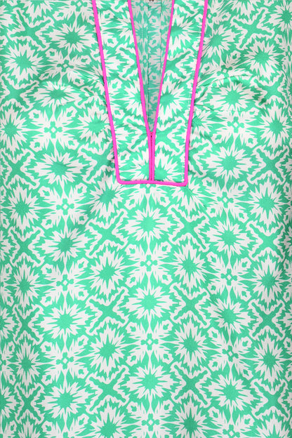 BEACH DRESS | GREEN XOX PRINT