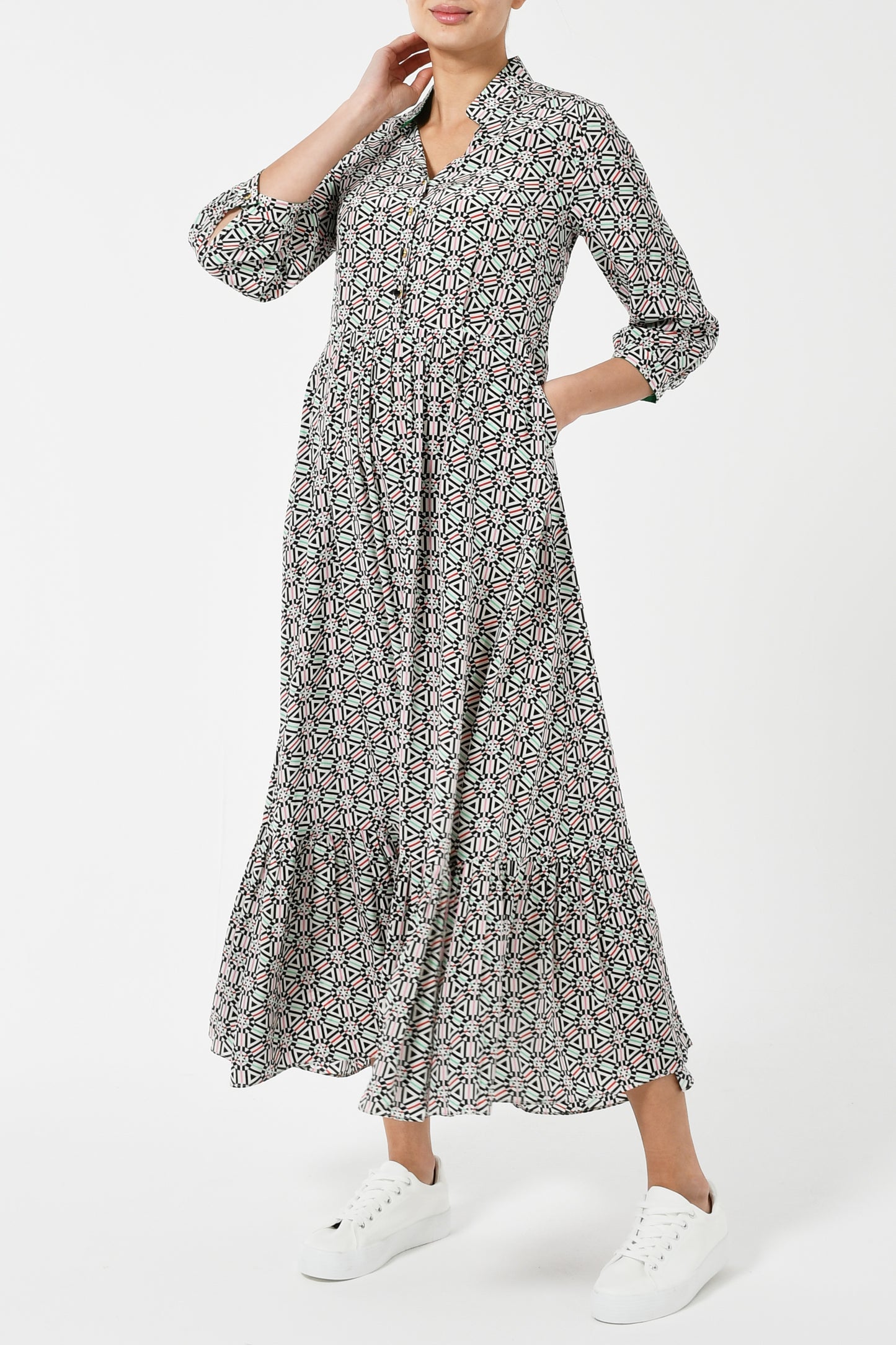 LONGER ANASTASIA DRESS | COGILE PRINTED SILK CREPE