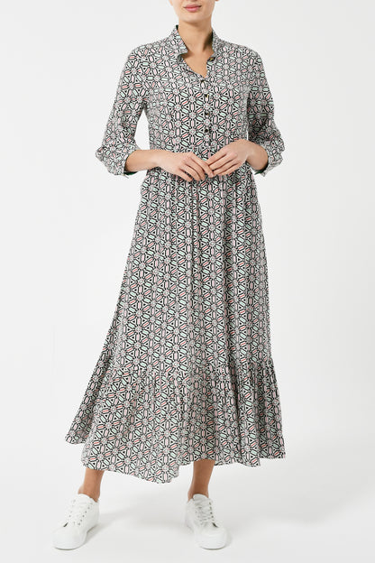 LONGER ANASTASIA DRESS | COGILE PRINTED SILK CREPE
