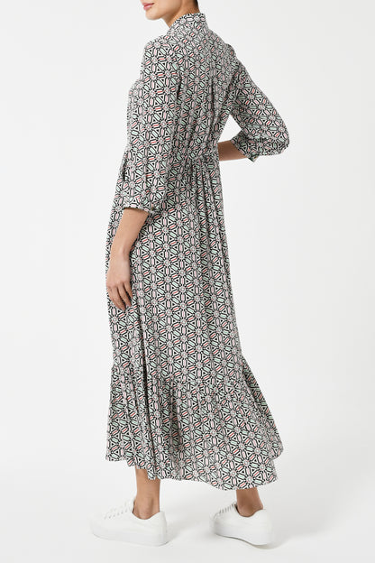 LONGER ANASTASIA DRESS | COGILE PRINTED SILK CREPE