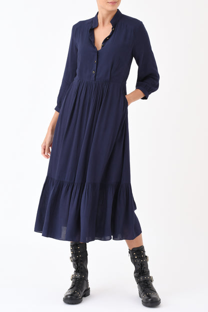 ANASTASIA DRESS | NAVY RAYON