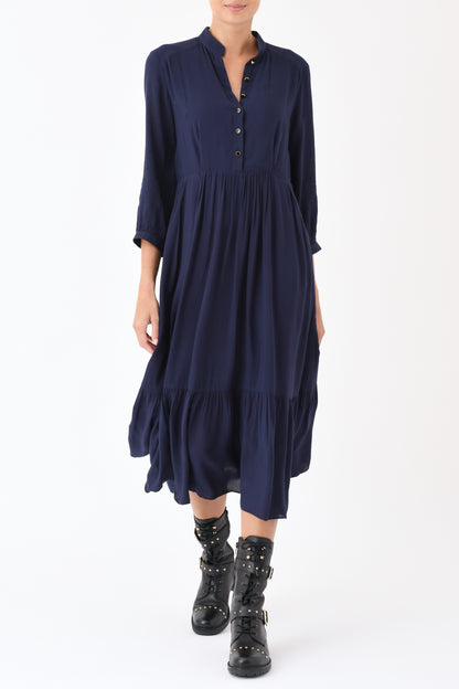 ANASTASIA DRESS | NAVY RAYON