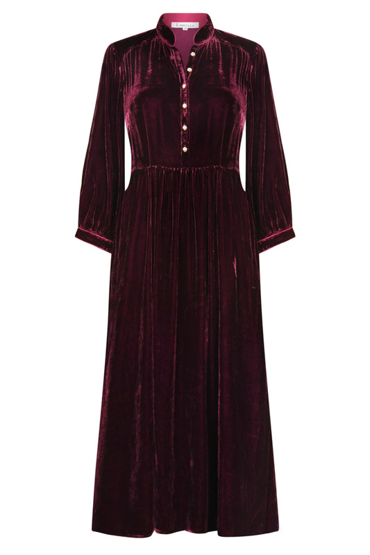 ANASTASIA DRESS | BURGUNDY VELVET
