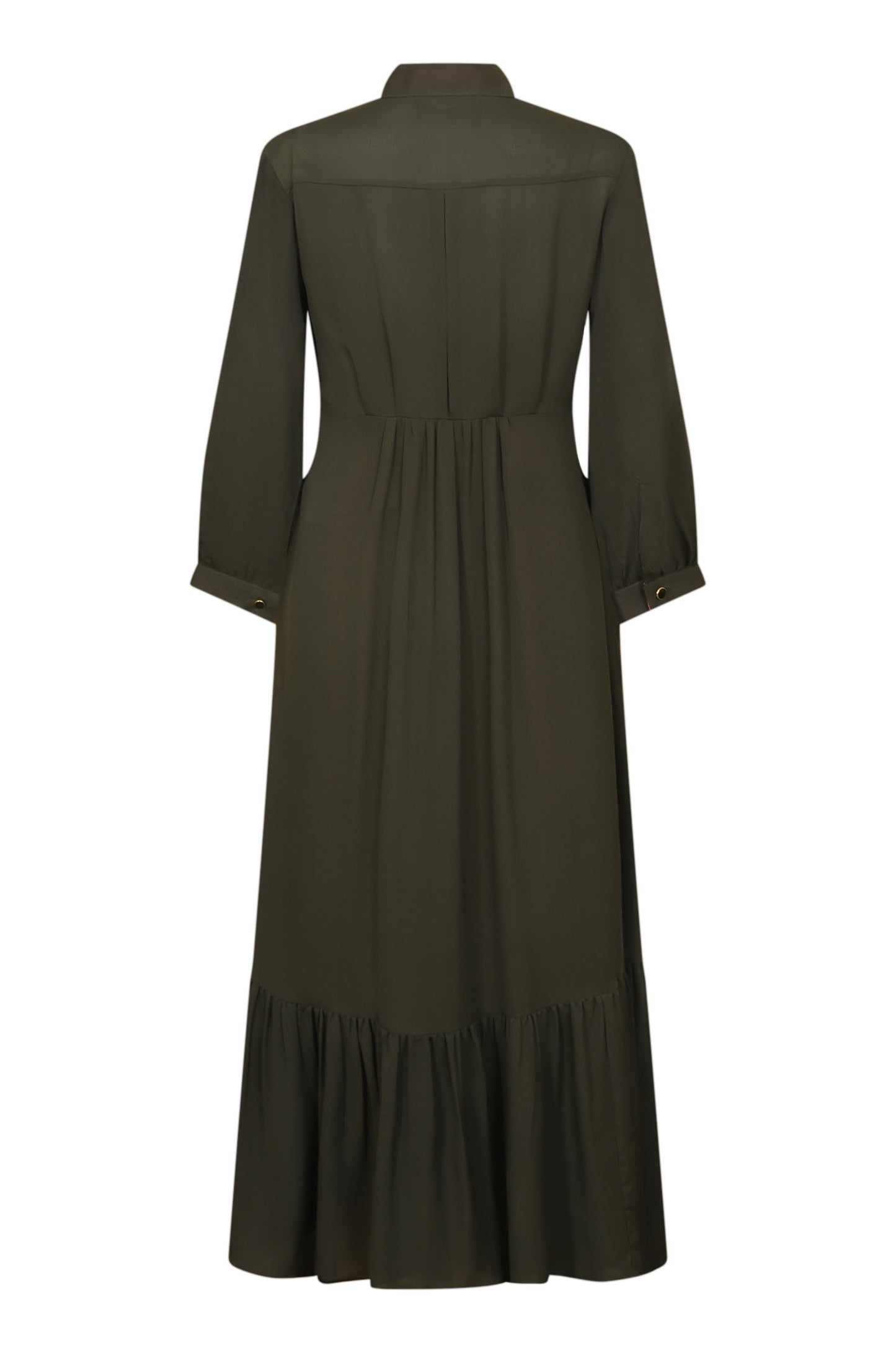 ANASTASIA DRESS | KHAKI SILK GEORGETTE