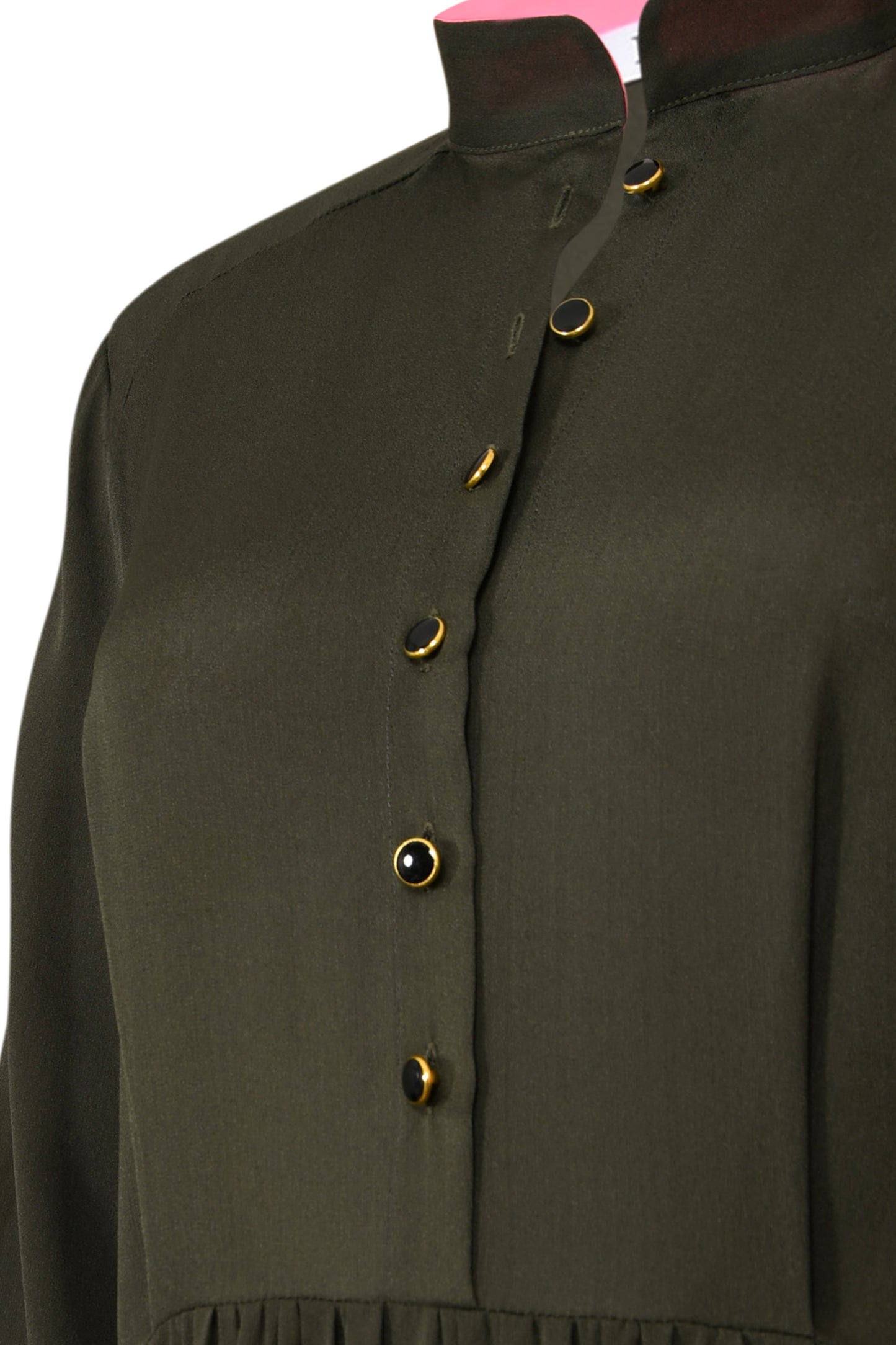 ANASTASIA DRESS | KHAKI SILK GEORGETTE