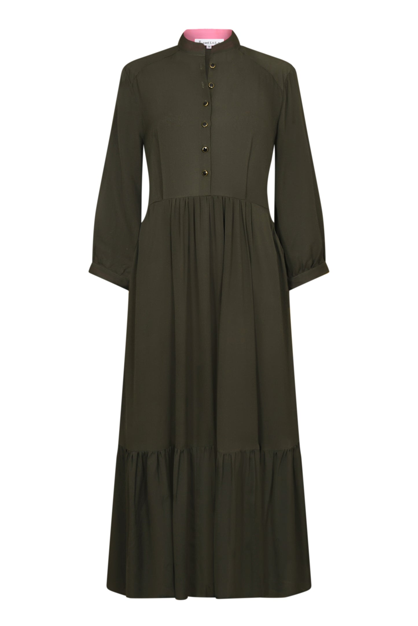 ANASTASIA DRESS | KHAKI SILK GEORGETTE