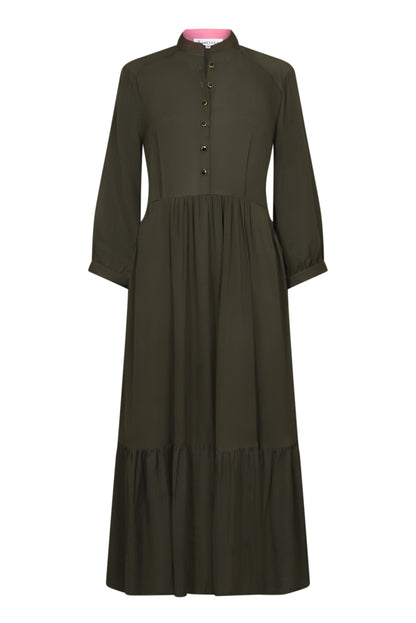 ANASTASIA DRESS | KHAKI SILK GEORGETTE