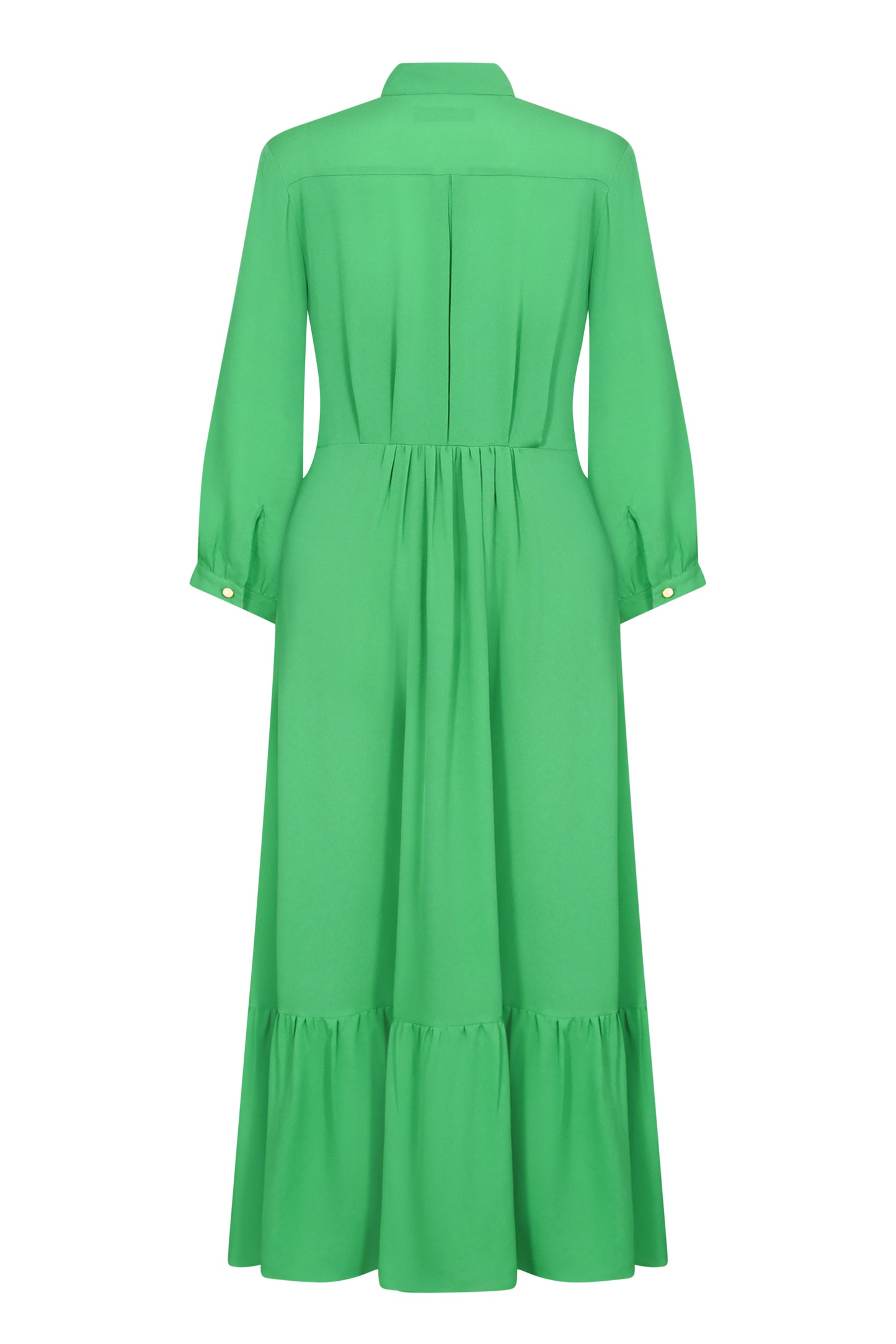 ANASTASIA DRESS | GRASS GREEN SILK GEORGETTE