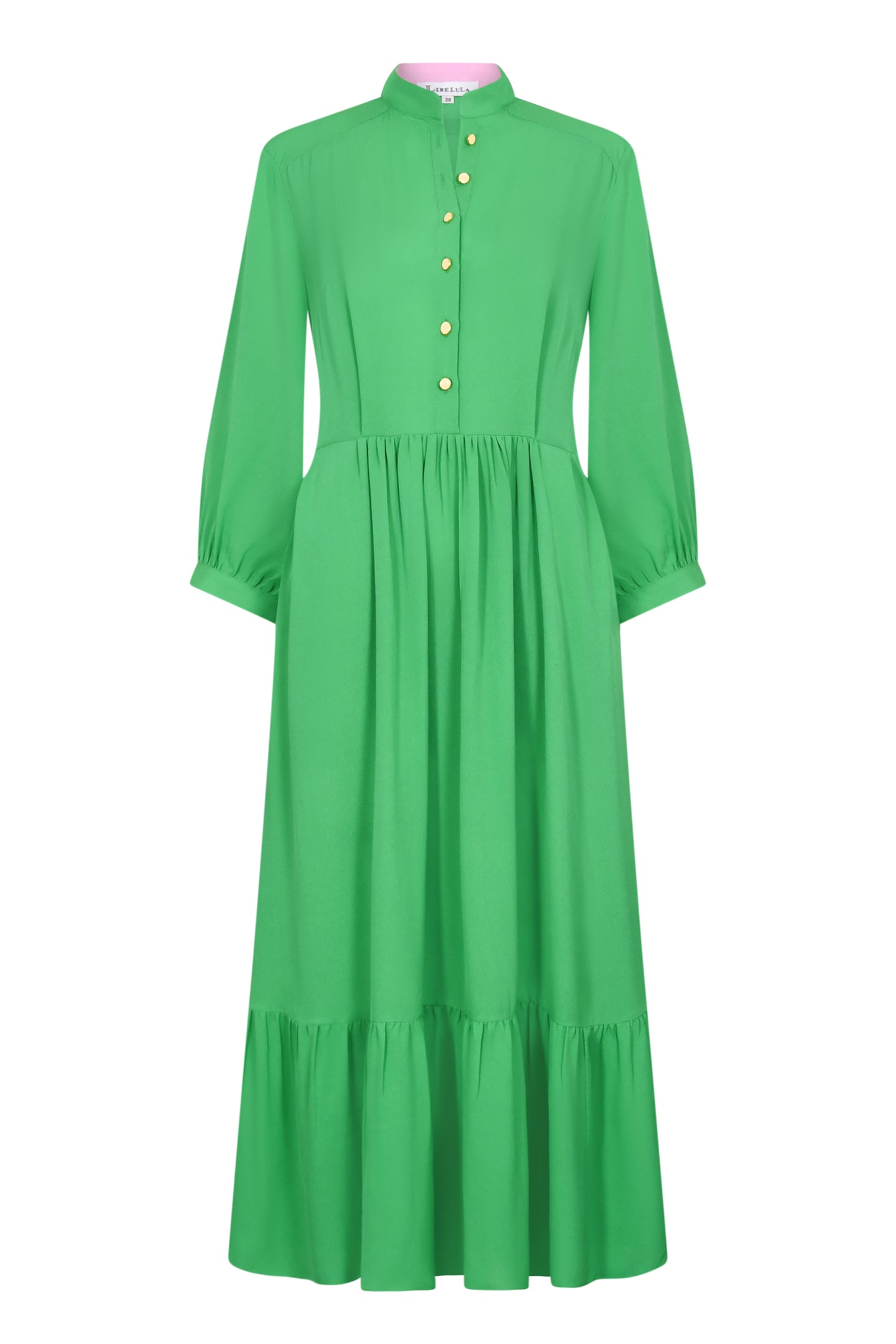 ANASTASIA DRESS | GRASS GREEN SILK GEORGETTE