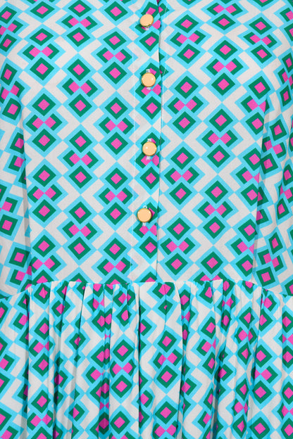 LONGER ANASTASIA DRESS | CRAZY PAV PRINT