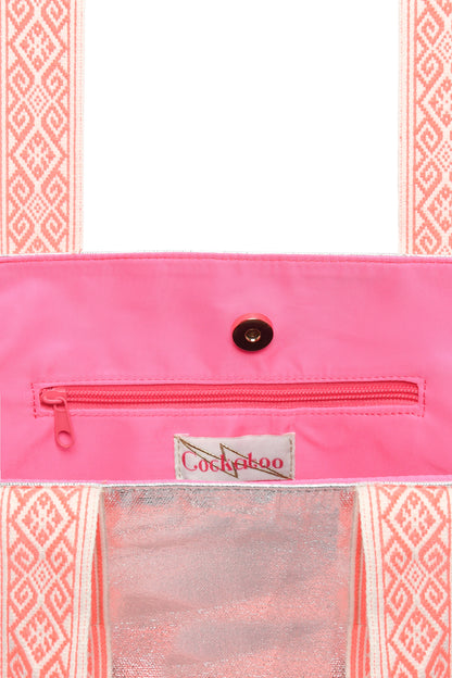 SHEENY SILVER BEACH BAG