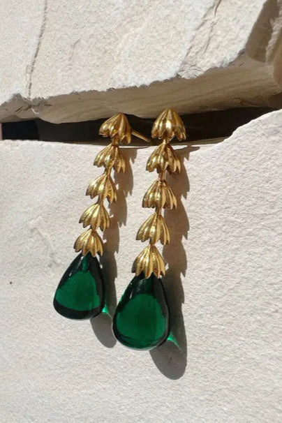EMERALD STATEMENT DROP EARRINGS