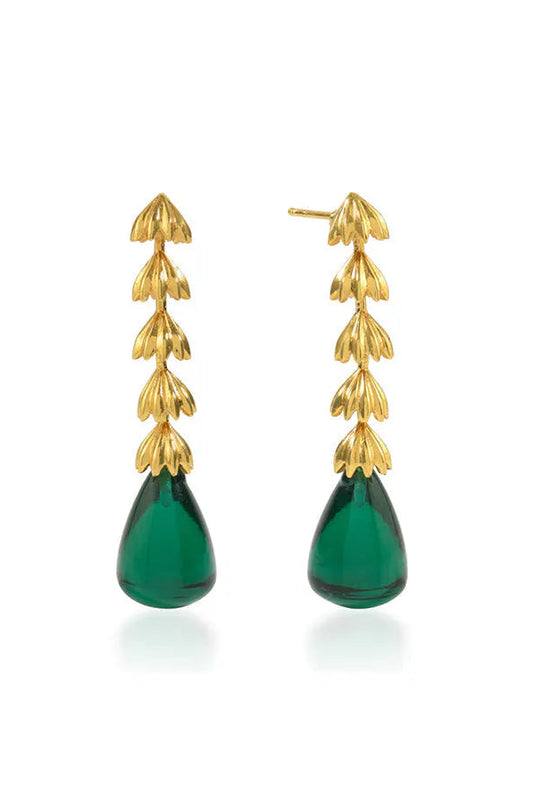 EMERALD STATEMENT DROP EARRINGS