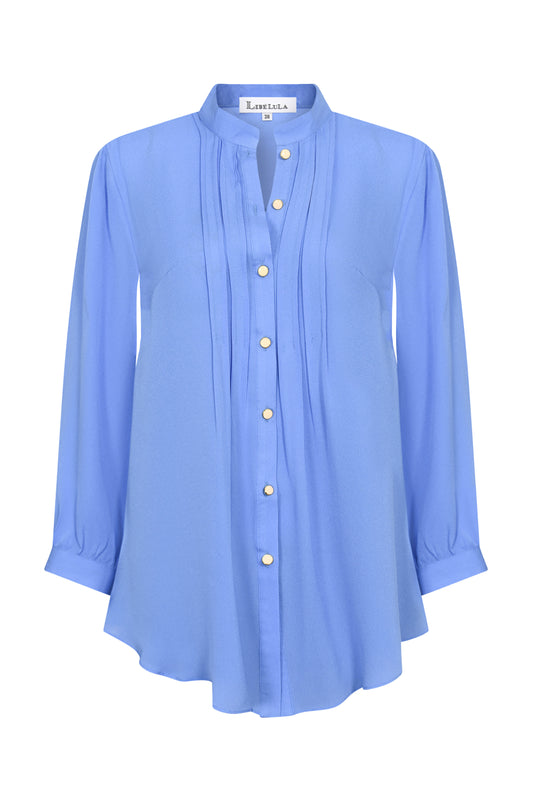 CHINKY TOP | POWDERY BLUE SILK GEORGETTE