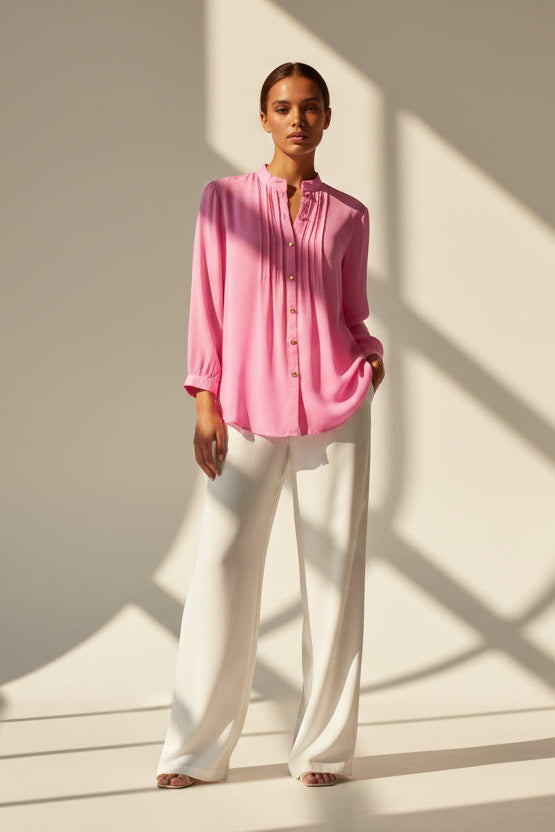 CHINKY TOP | PARTY PINK SILK