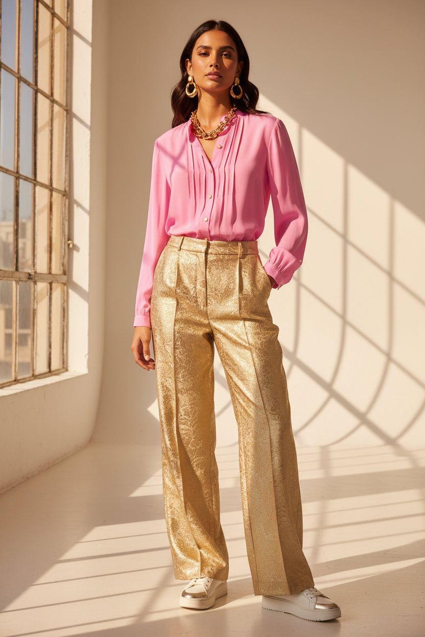 CHINKY TOP | PARTY PINK SILK